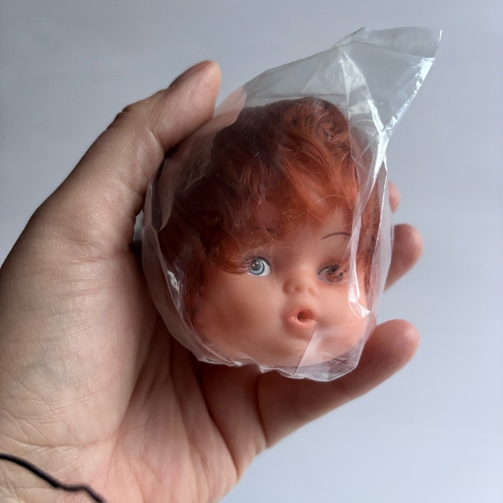 Vintage Redhead Doll Head Craft NOS 4 Inch